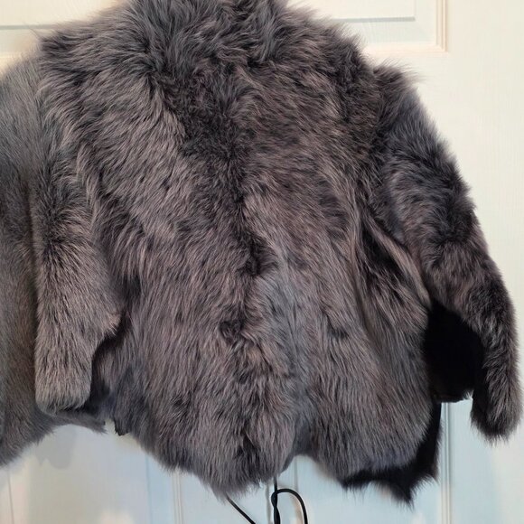 Handmade Reversible Leather & Shearling Capelet or Mantle